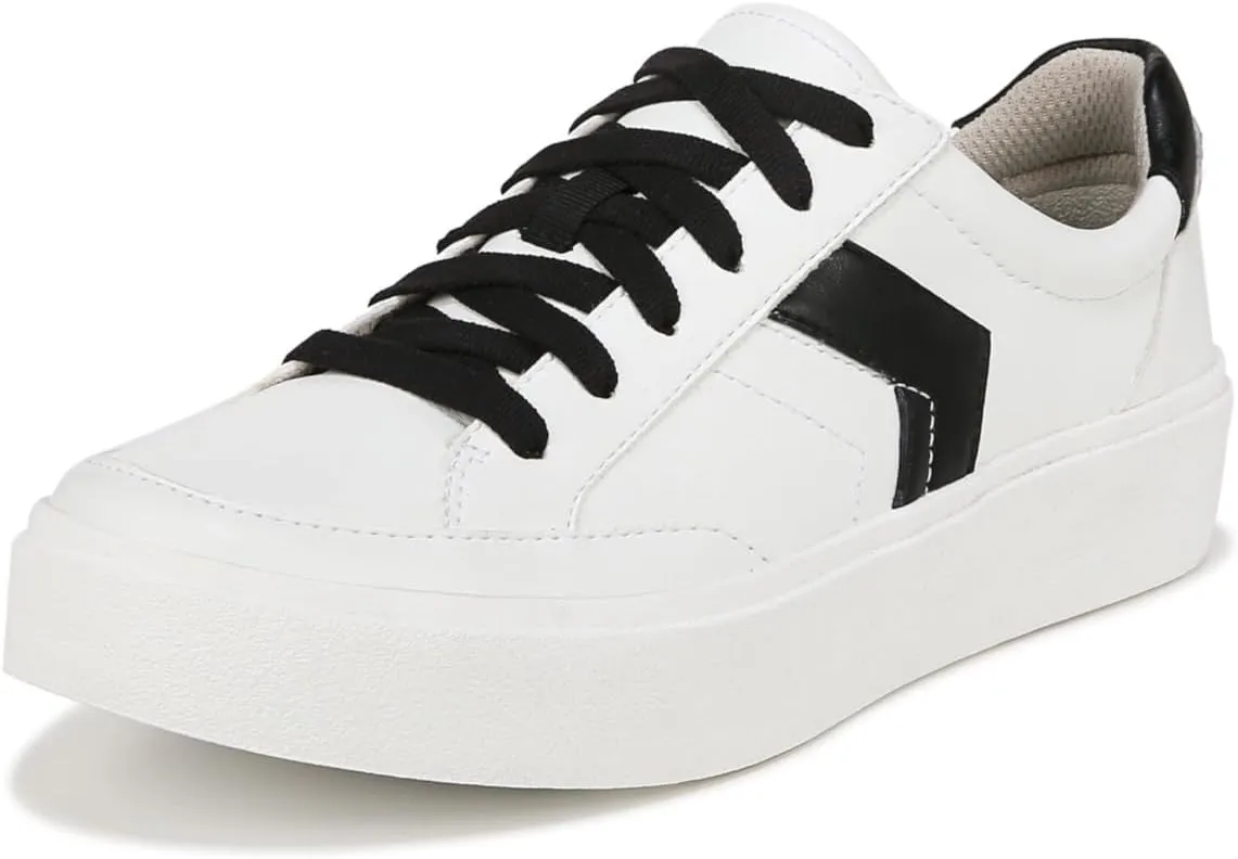 Dr. Scholl's Shoes Womens Madison Lace Sneaker Oxford White/Black Smooth 9.5 M