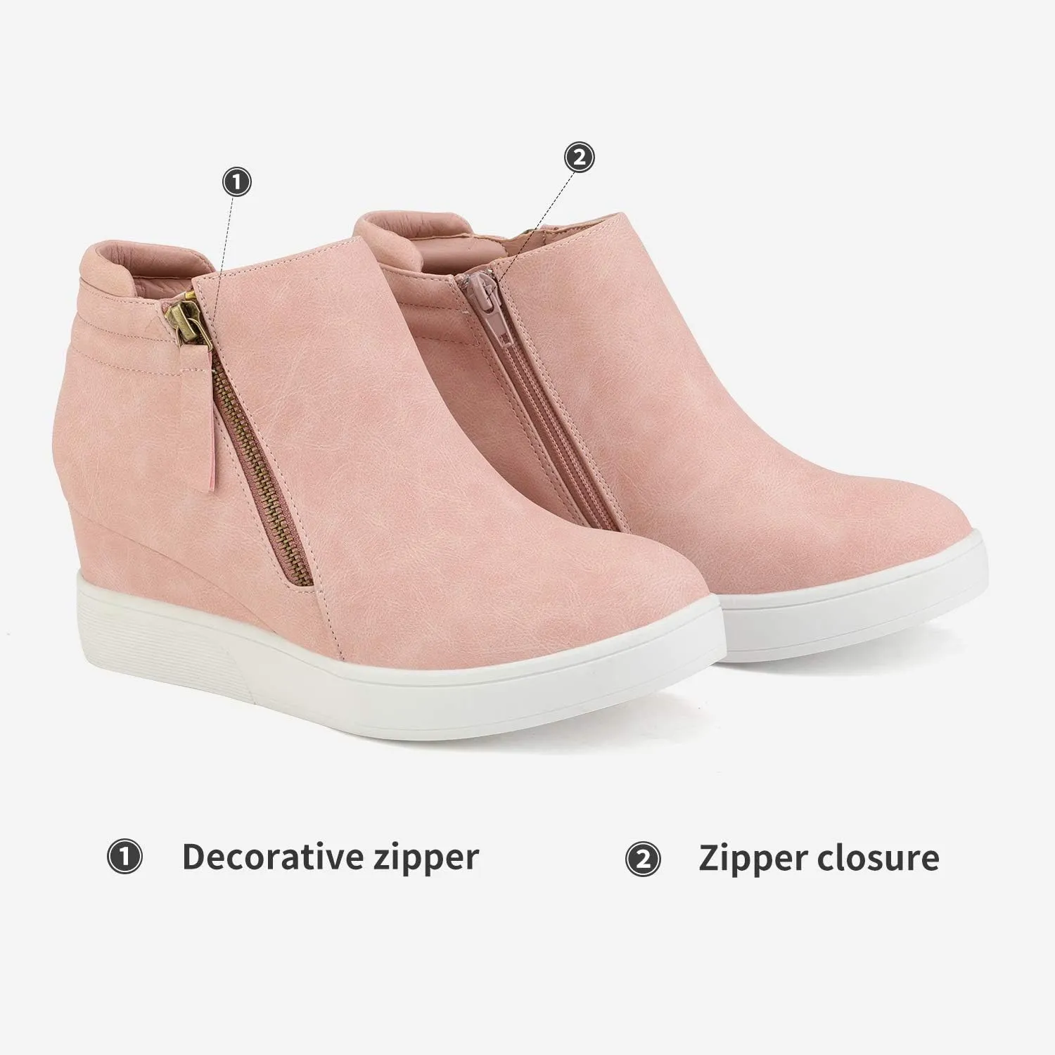 DREAM PAIRS Women’s Platform Wedge Sneakers Ankle Booties