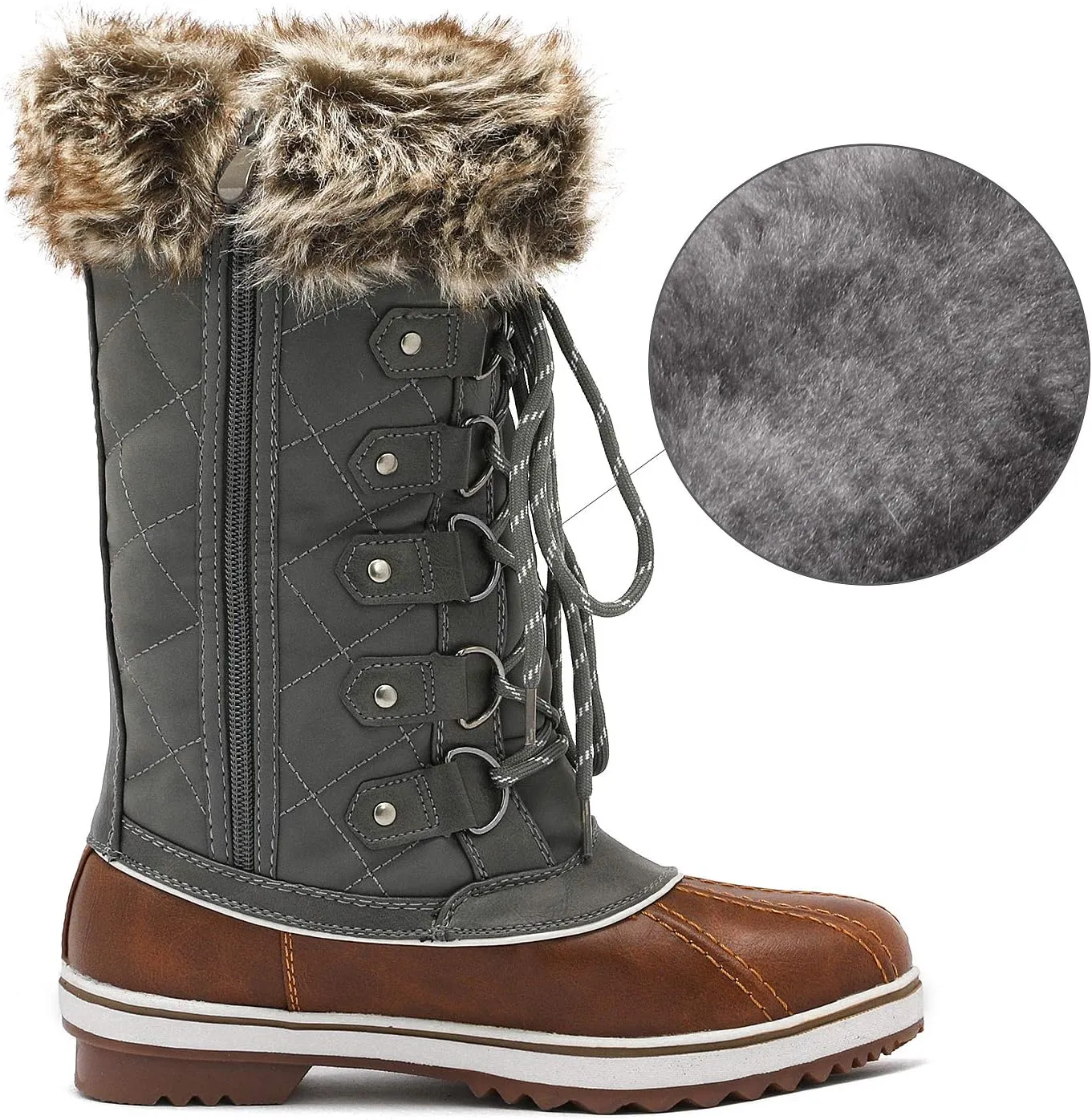 DREAM PAIRS Women's River_1 Mid Calf Waterproof Winter Snow Boots