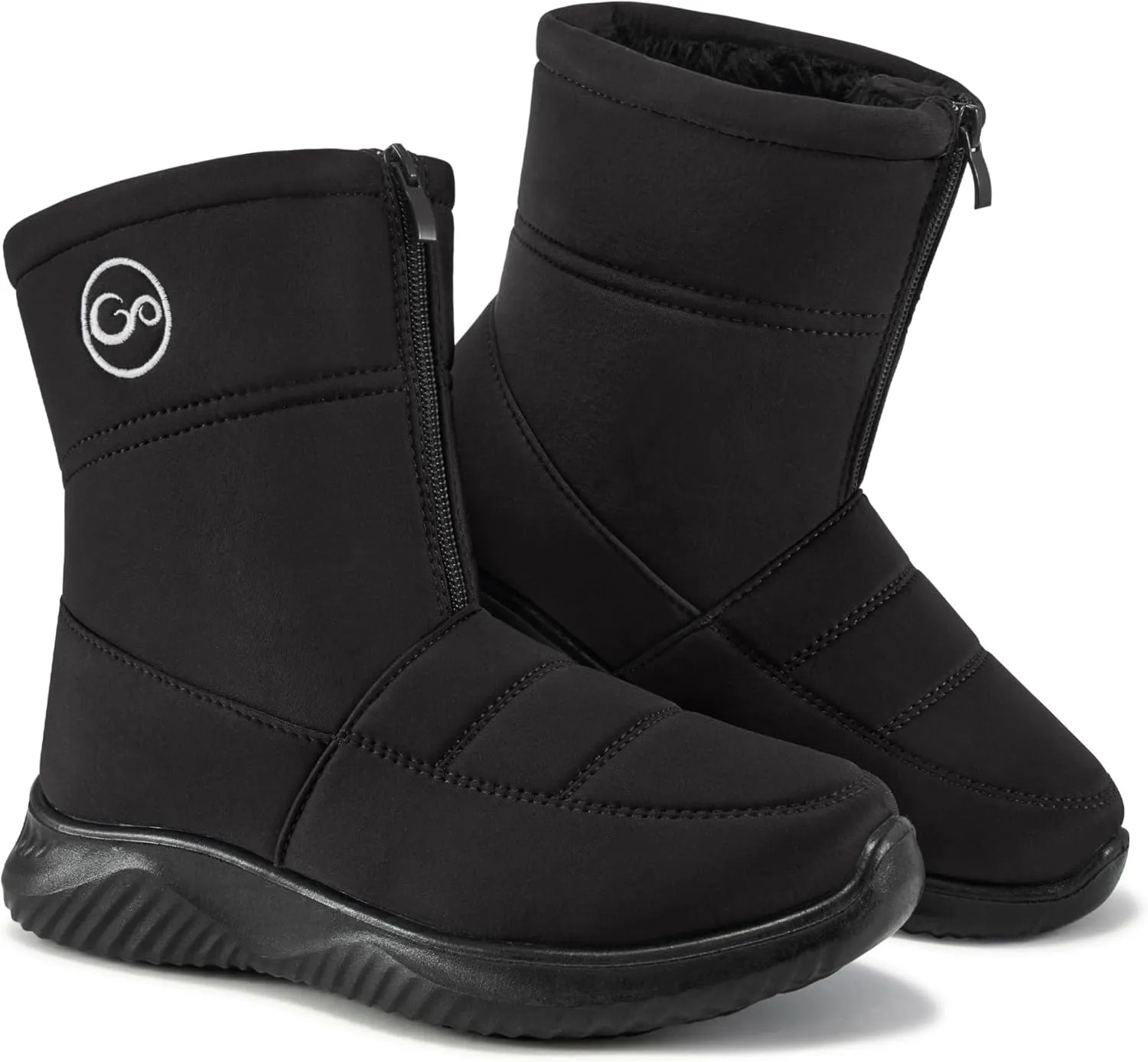 Ecetana Womens Snow Boots for Winter: Ankle Waterproof Booties with Fur Lined Warm Comfortable Shoes Anti Slip Outdoor Zipper Boots