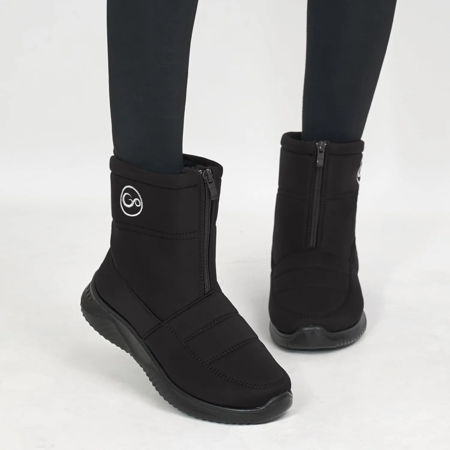 Ecetana Womens Snow Boots for Winter: Ankle Waterproof Booties with Fur Lined Warm Comfortable Shoes Anti Slip Outdoor Zipper Boots