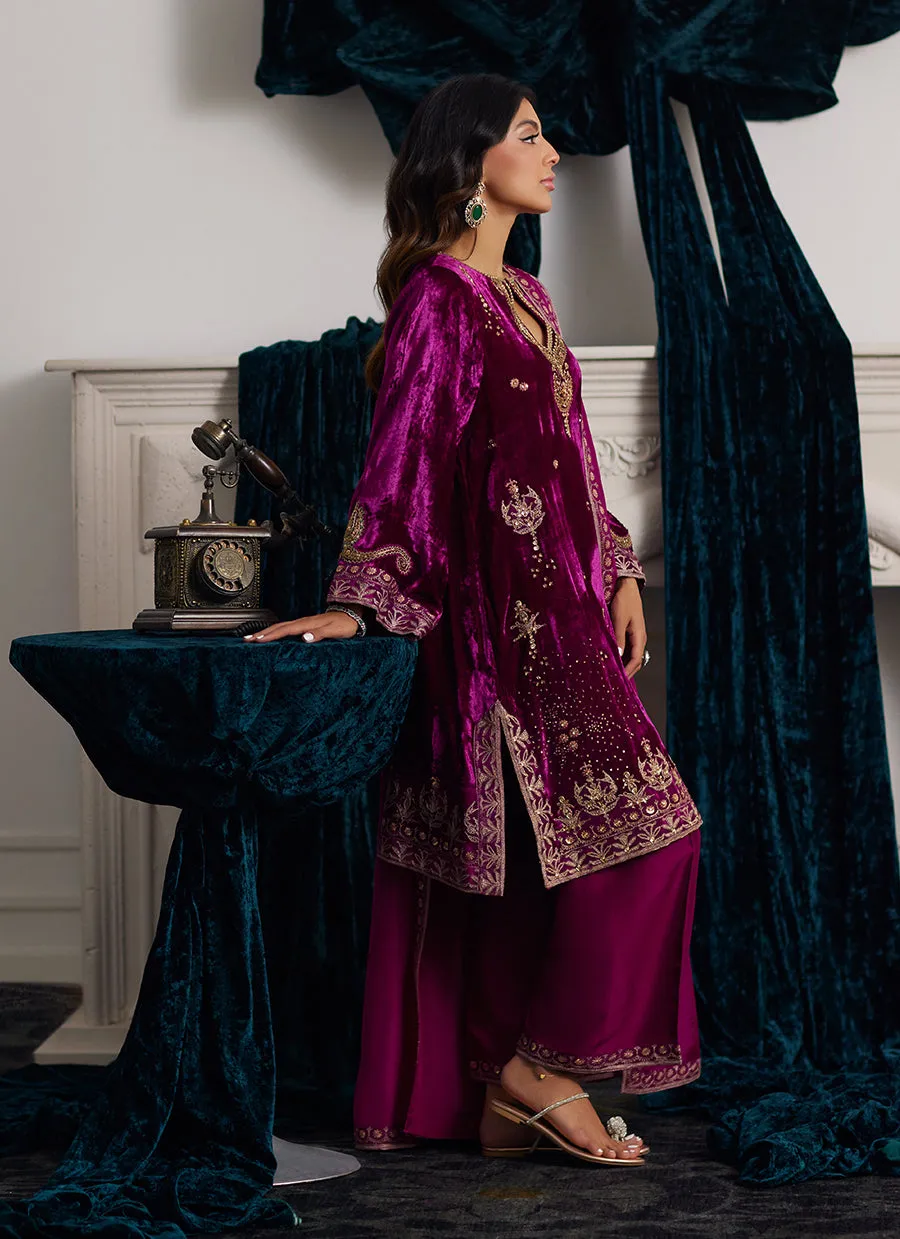 Emili Velvet Shirt And Dupatta - Velvets the Afterparty 24 by Farah Talib Aziz