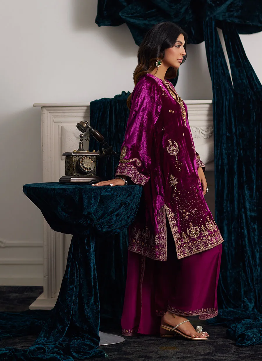 Emili Velvet Shirt And Dupatta - Velvets the Afterparty 24 by Farah Talib Aziz