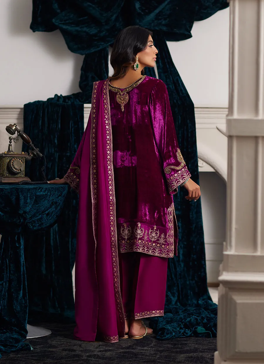 Emili Velvet Shirt And Dupatta - Velvets the Afterparty 24 by Farah Talib Aziz