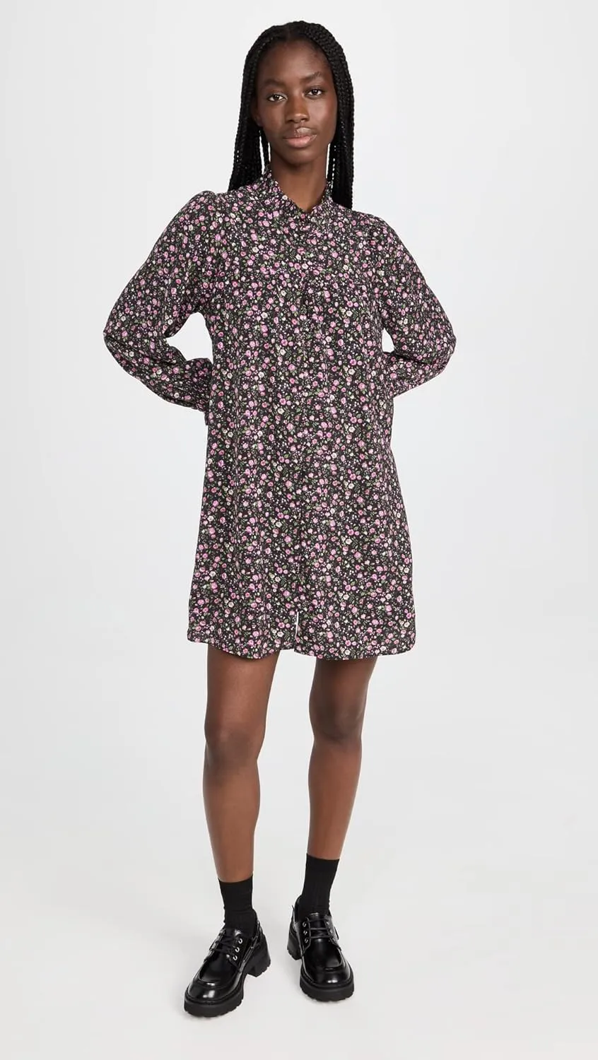 English Factory Women's Floral Button Detail Mini Dress