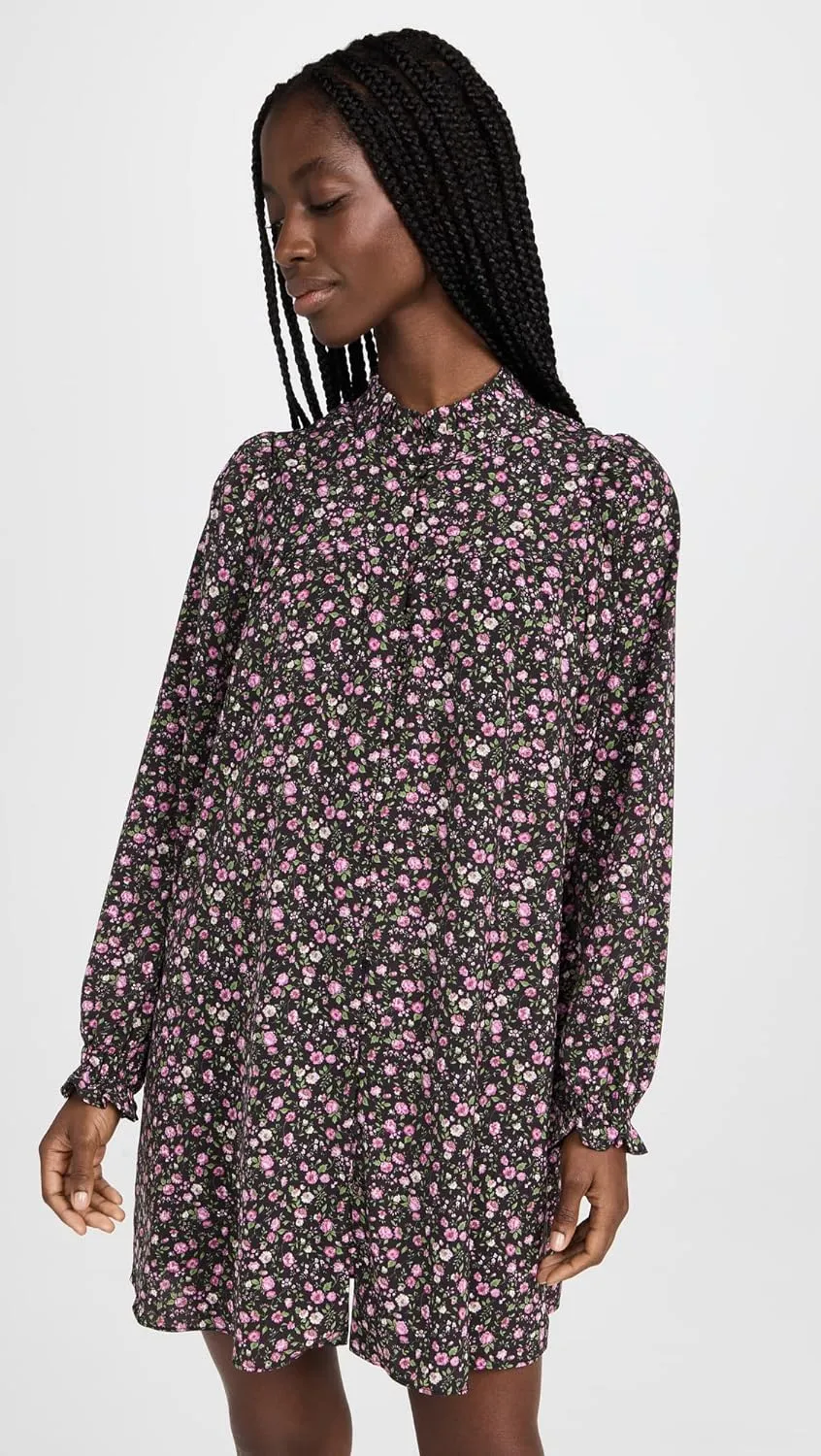 English Factory Women's Floral Button Detail Mini Dress