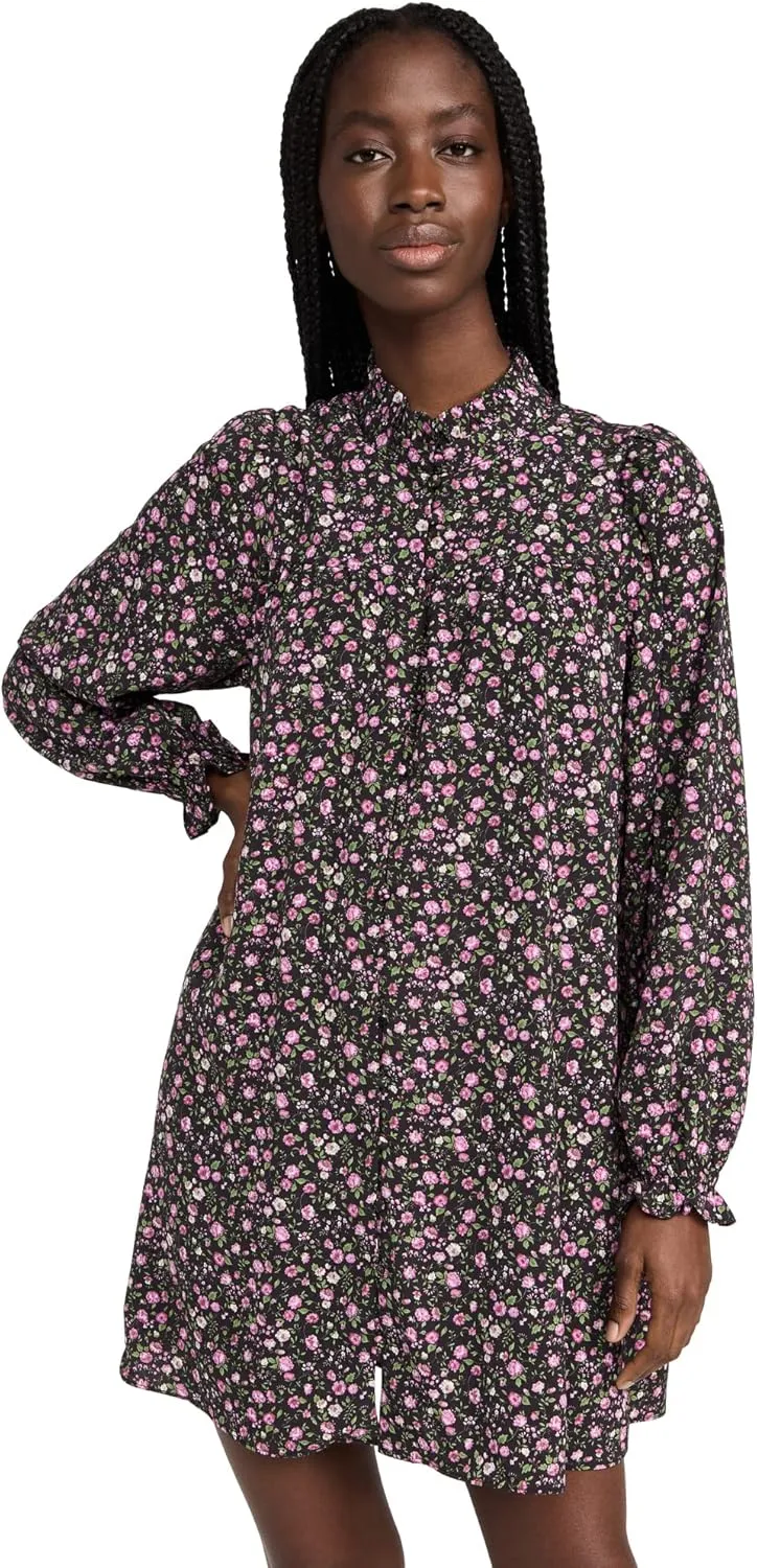 English Factory Women's Floral Button Detail Mini Dress