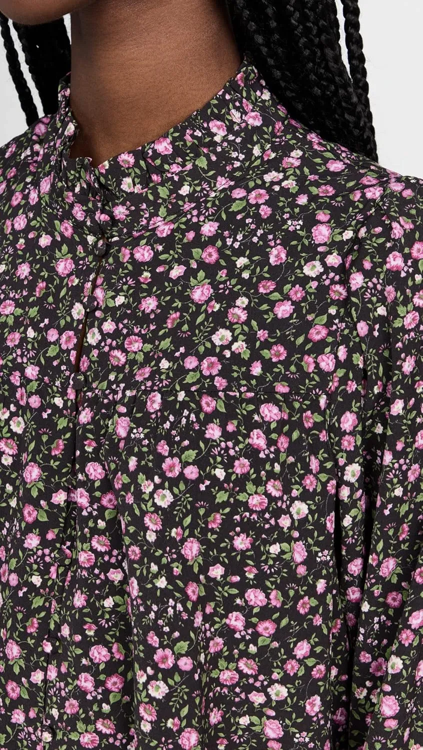 English Factory Women's Floral Button Detail Mini Dress
