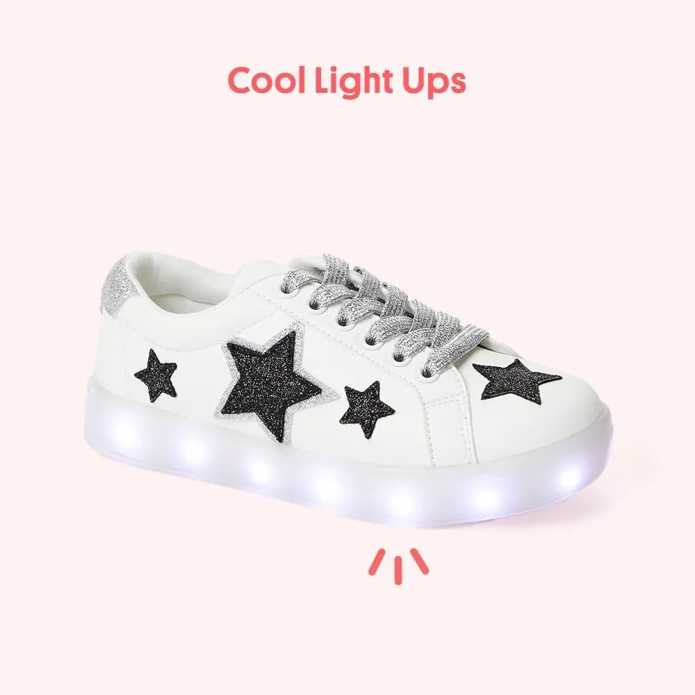 FabKids Kids Sneakers Boys Girls White Shoes Low Top Lace Up Footwear for Toddler Little Kid Big Kid
