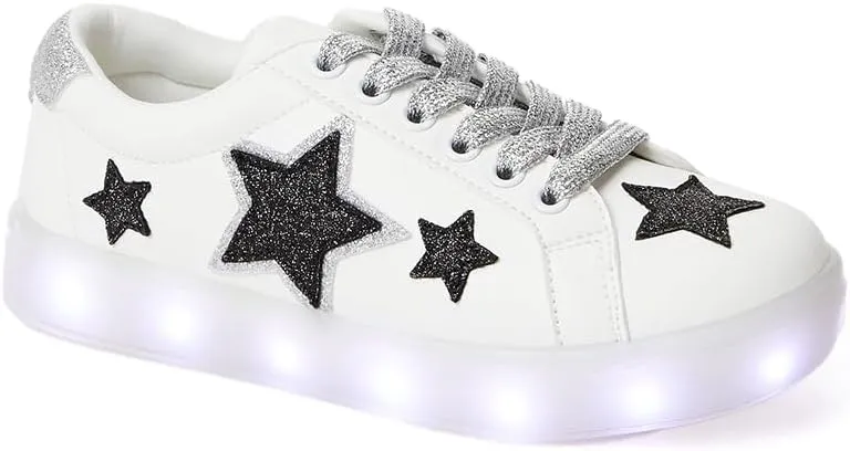 FabKids Kids Sneakers Boys Girls White Shoes Low Top Lace Up Footwear for Toddler Little Kid Big Kid