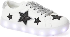 FabKids Kids Sneakers Boys Girls White Shoes Low Top Lace Up Footwear for Toddler Little Kid Big Kid