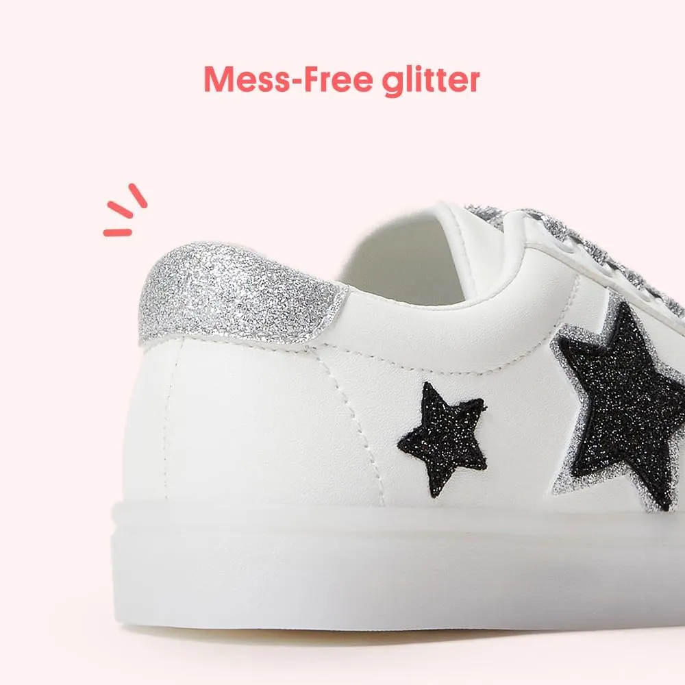 FabKids Kids Sneakers Boys Girls White Shoes Low Top Lace Up Footwear for Toddler Little Kid Big Kid