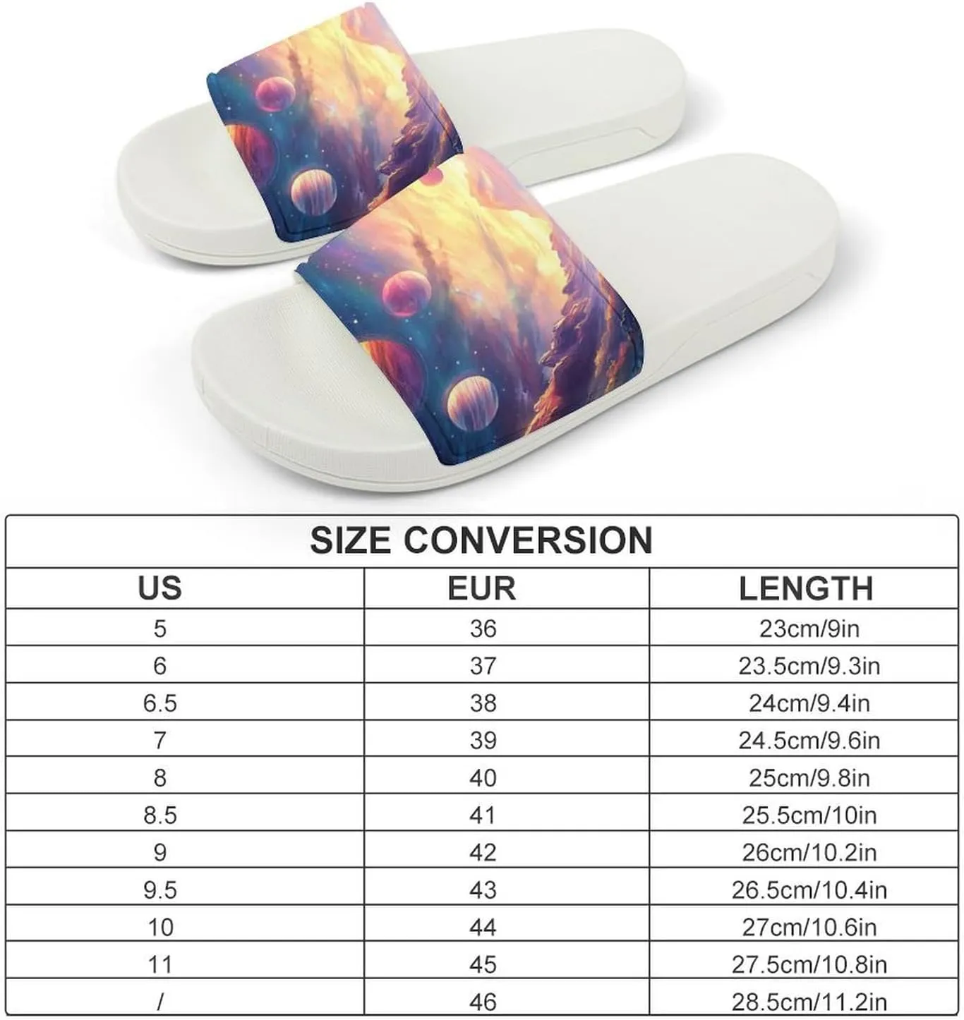 Fantasy Celestial Planets Funny House Sandals Non Slip Shower Slippers Quick Drying Bathroom Shoes for Women Men