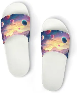Fantasy Celestial Planets Funny House Sandals Non Slip Shower Slippers Quick Drying Bathroom Shoes for Women Men