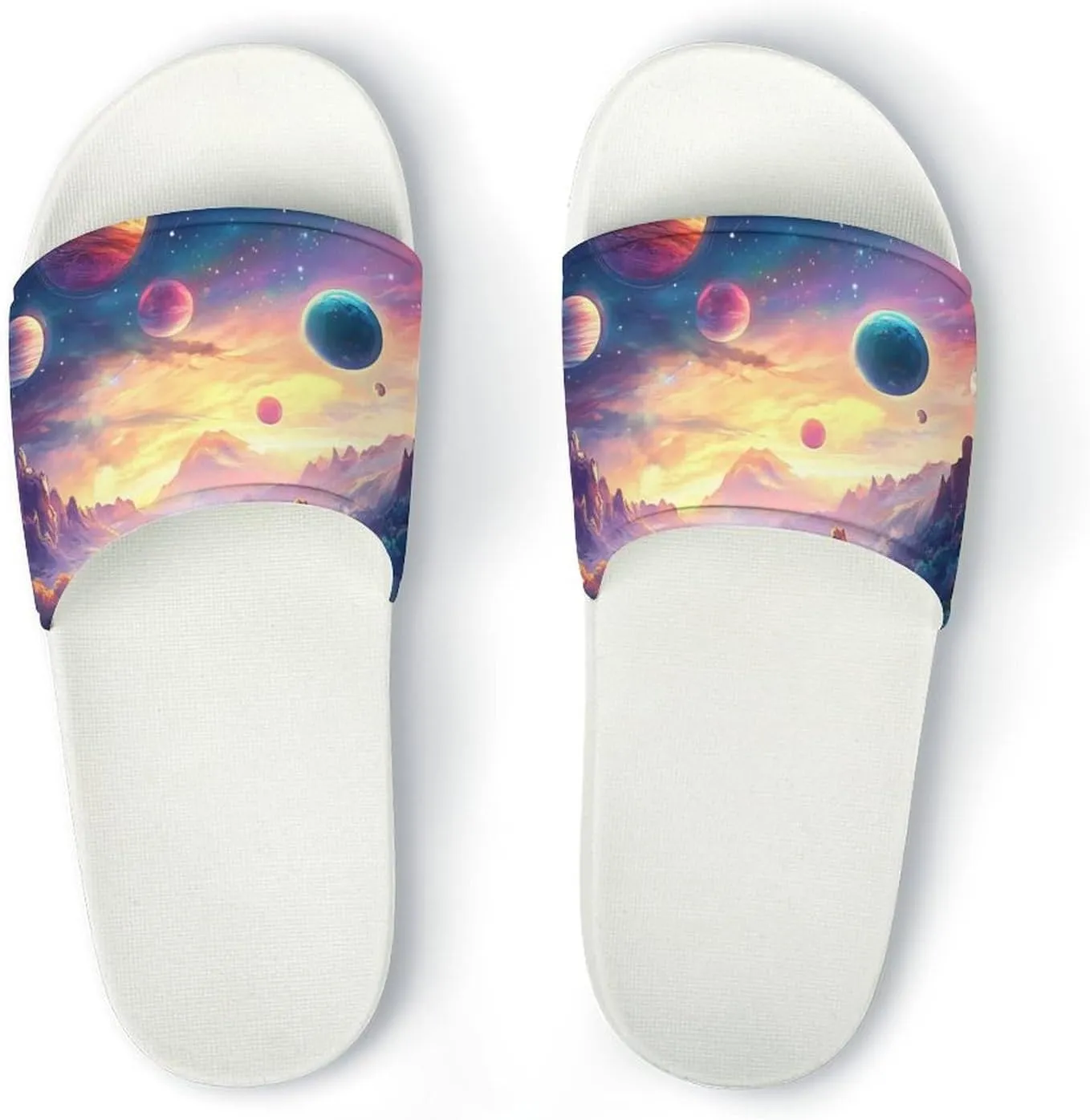 Fantasy Celestial Planets Funny House Sandals Non Slip Shower Slippers Quick Drying Bathroom Shoes for Women Men