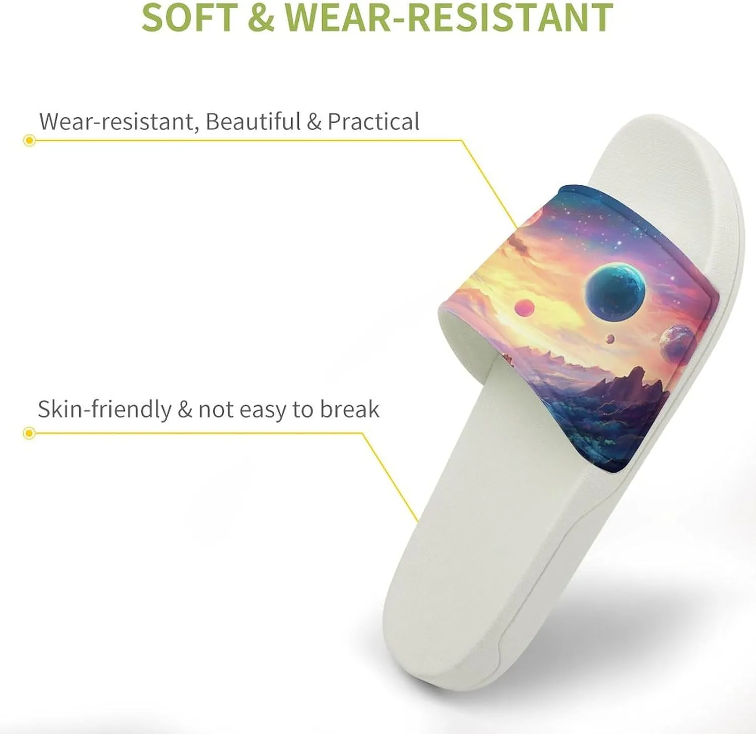 Fantasy Celestial Planets Funny House Sandals Non Slip Shower Slippers Quick Drying Bathroom Shoes for Women Men