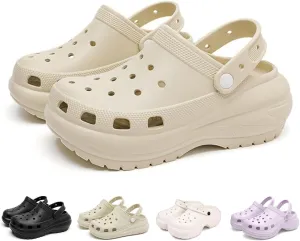 Fashion comfortable platform clogs for women's outdoor and indoor cloud slides Casual pillows sandals beach shoes jogging shoes walking shoes wading shoes