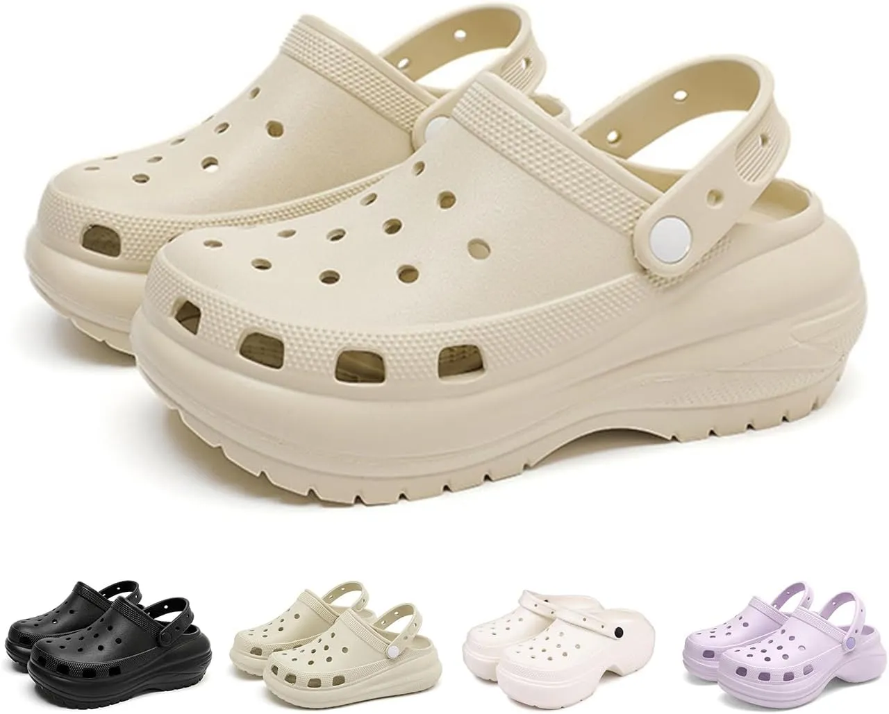 Fashion comfortable platform clogs for women's outdoor and indoor cloud slides Casual pillows sandals beach shoes jogging shoes walking shoes wading shoes