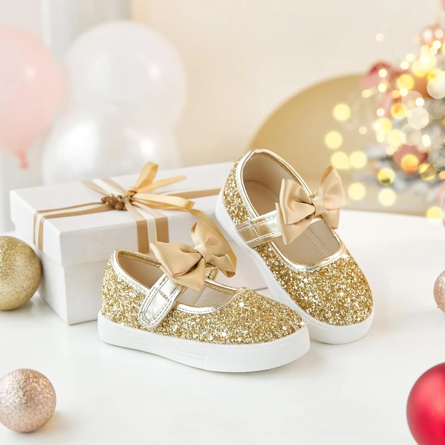Felix & Flora Toddler/Little Kid Girls Running Shoes Glitter Sneakers Princess Fashion Casual Sports Shoes