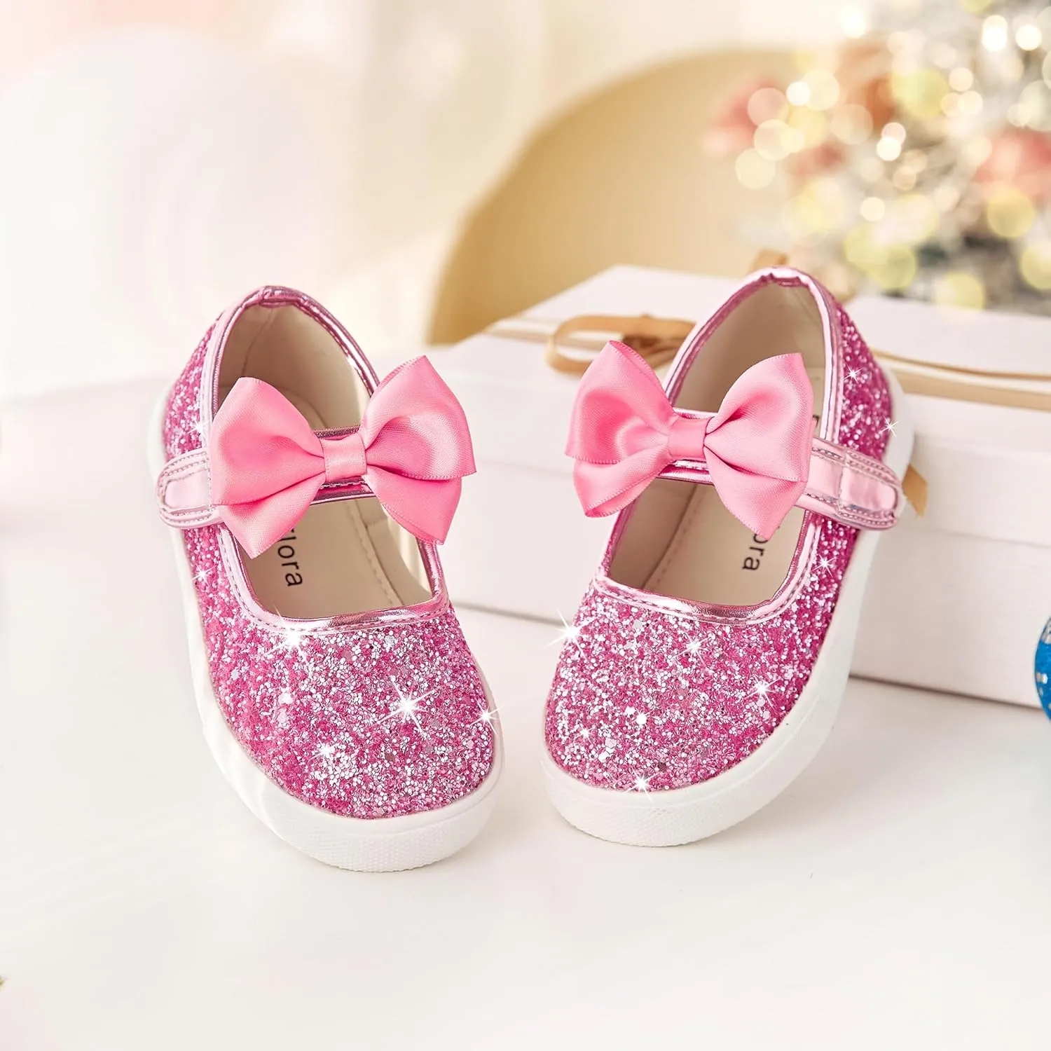 Felix & Flora Toddler/Little Kid Girls Running Shoes Glitter Sneakers Princess Fashion Casual Sports Shoes