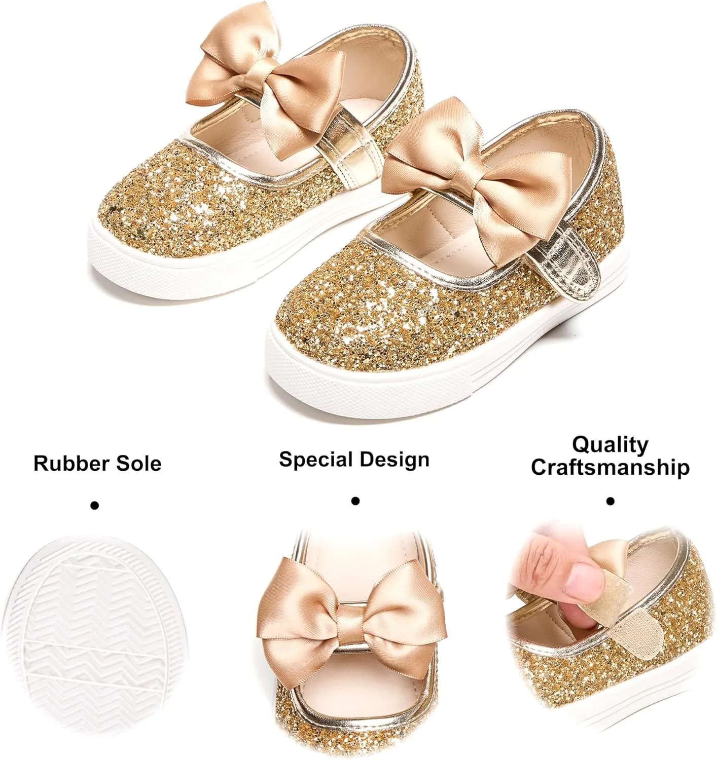 Felix & Flora Toddler/Little Kid Girls Running Shoes Glitter Sneakers Princess Fashion Casual Sports Shoes