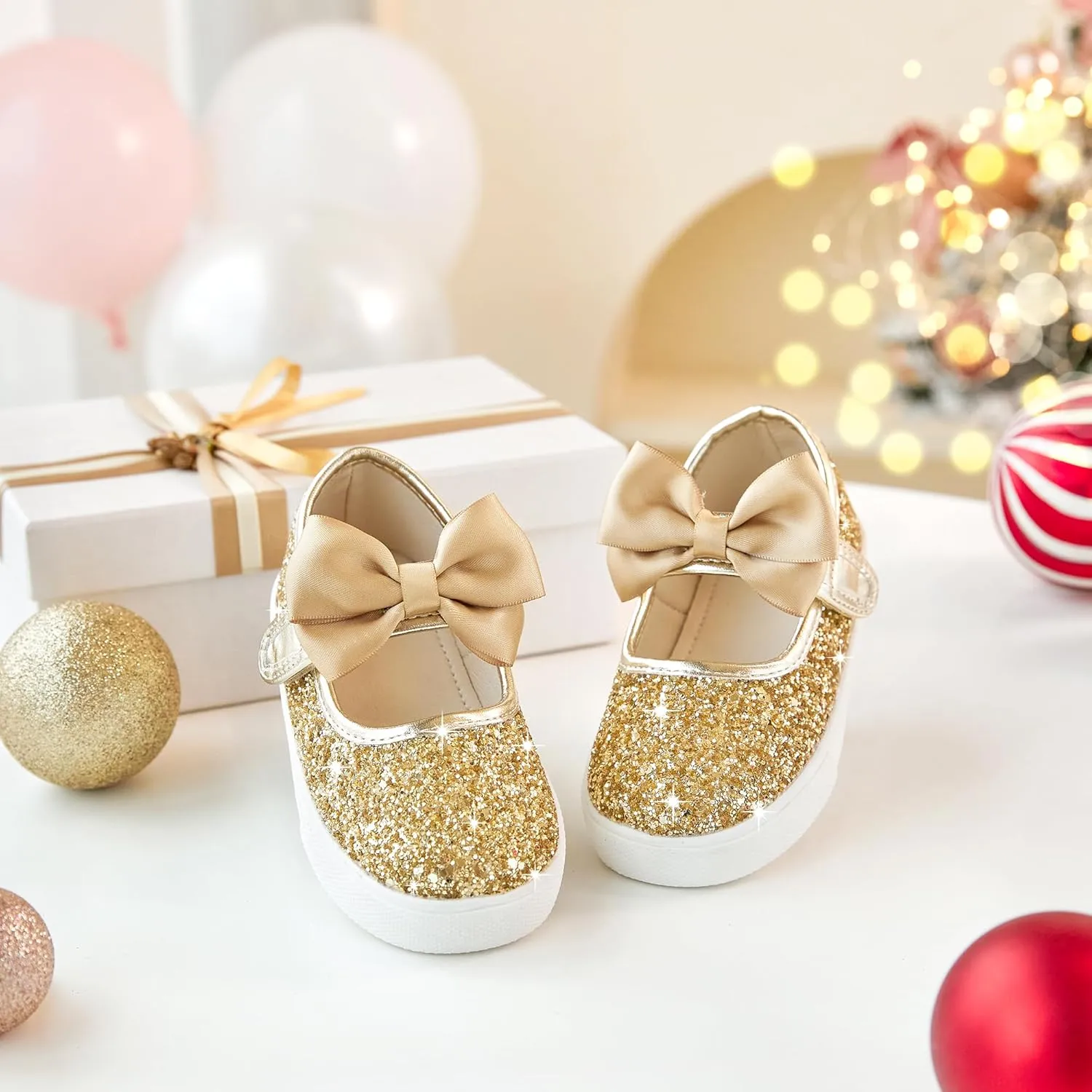 Felix & Flora Toddler/Little Kid Girls Running Shoes Glitter Sneakers Princess Fashion Casual Sports Shoes