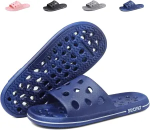 FINLEOO Shower Shoes for Women Men, Comfortable Arch Support Quick Drying Pool Slides, Non-Slip Beach Sandals Bathroom Travel College Dorm Shower Slippers