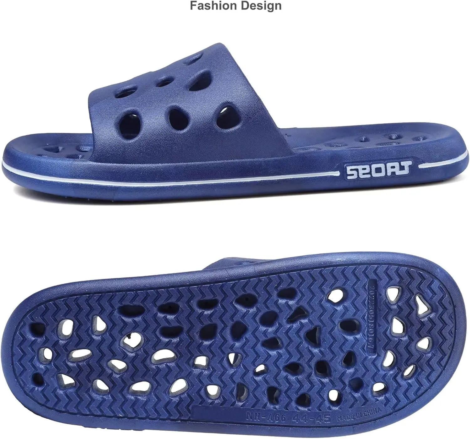 FINLEOO Shower Shoes for Women Men, Comfortable Arch Support Quick Drying Pool Slides, Non-Slip Beach Sandals Bathroom Travel College Dorm Shower Slippers