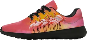 Flamingo Sneakers for Women Men Girl,3D Print Personalized Sunset Flamingo Tennis Walking Sneakers Gifts for Birthday,US Size 8 Women/6 Men Rose