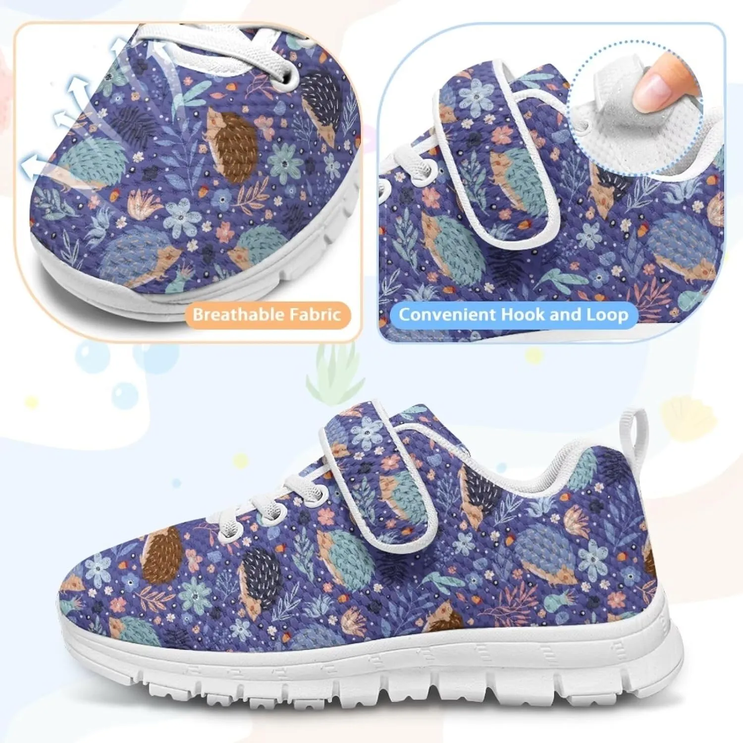 Forchrinse Happy Penguin Sneakers for Boys Girls Kids Tennis Sport Shoes Fashion Hook & Loop Animal Sneakers for Toddler Non Slip Athletic Running Walking Shoes Lightweight