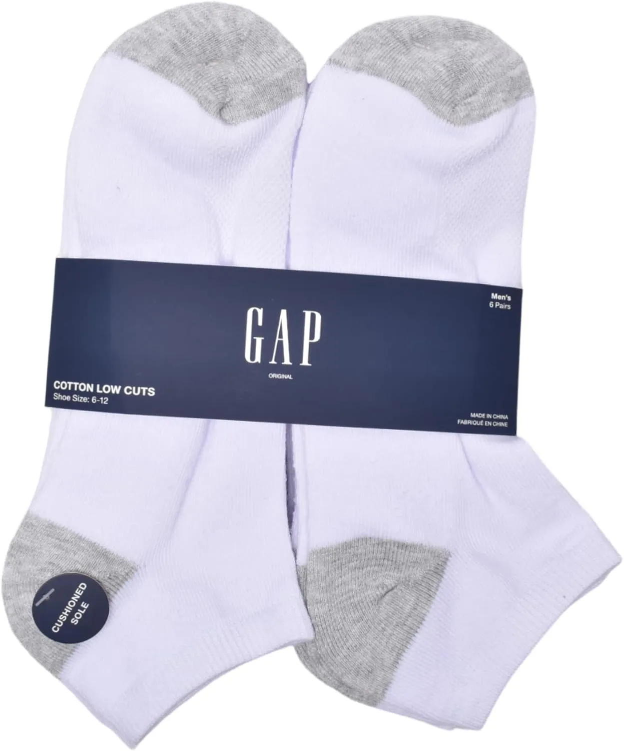 GAP Men's Original Core Low Cut, 6-Pack Adult Socks, Soft & Stretchy, Comfortable