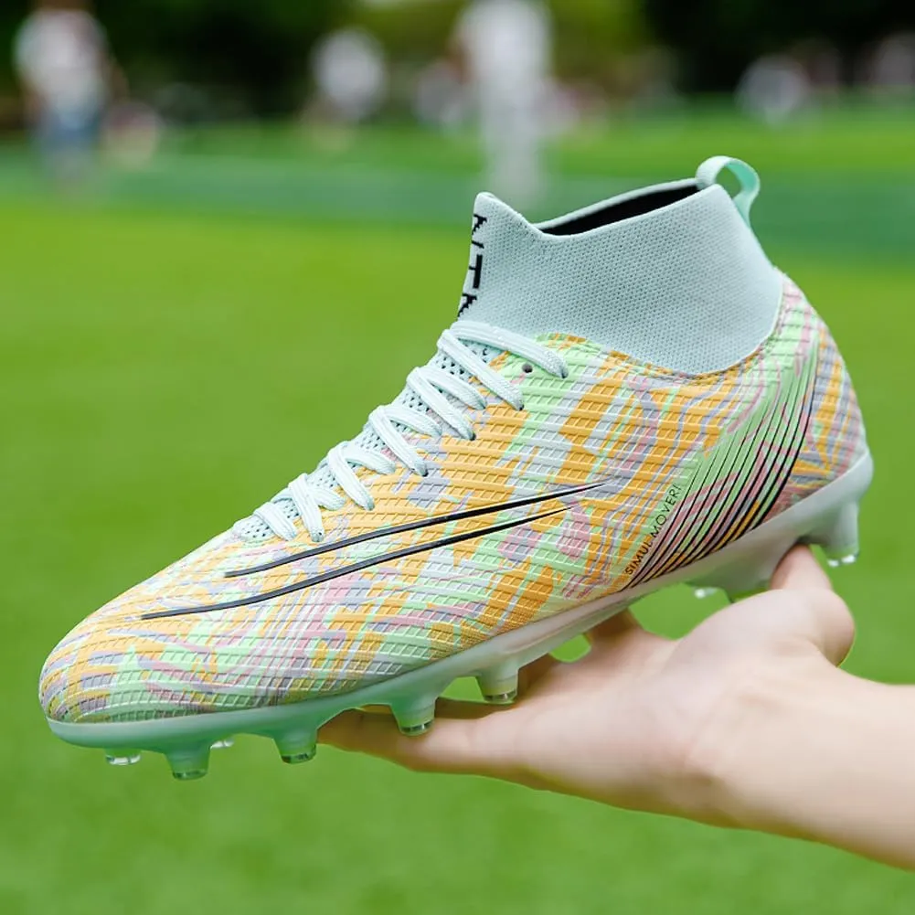 GEXECEUSS Men's Lightweight Football Cleats for Training: Boys High-Top Soccer Boots for Outdoor - Youth Professional Futsal Shoes