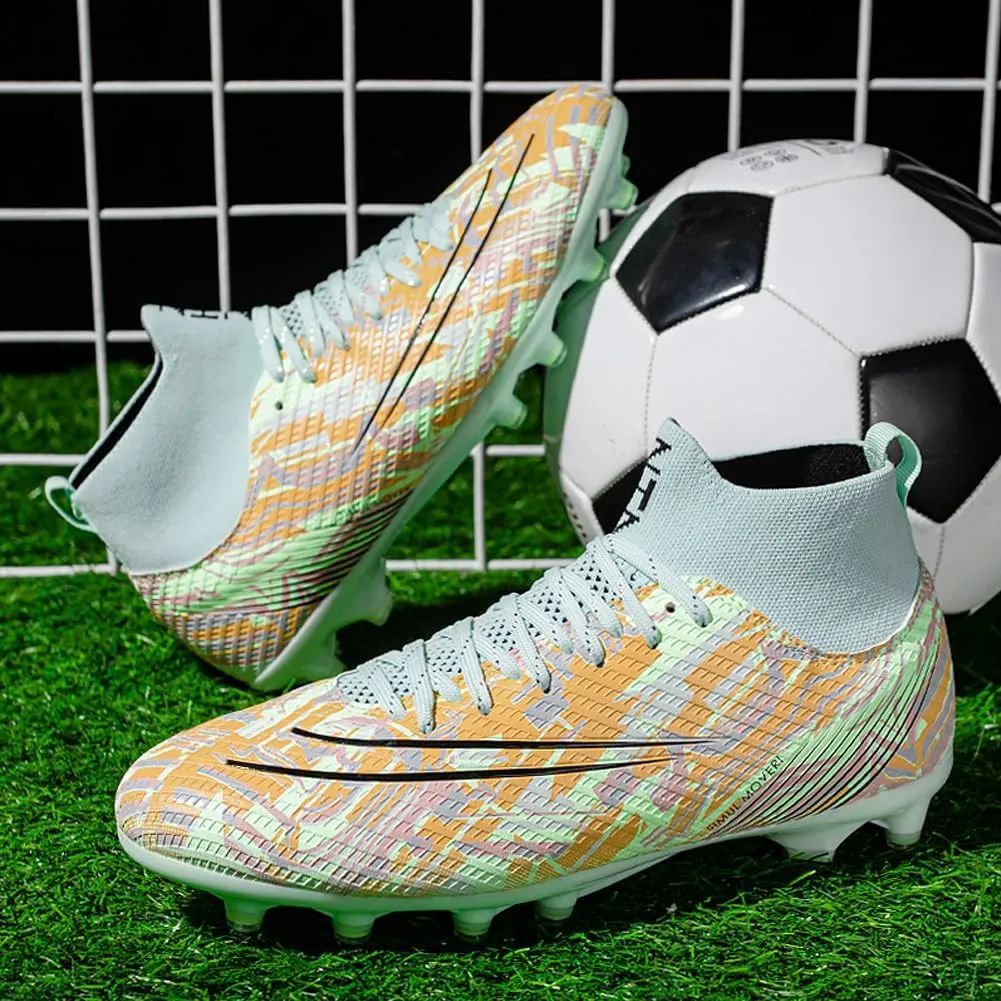 GEXECEUSS Men's Lightweight Football Cleats for Training: Boys High-Top Soccer Boots for Outdoor - Youth Professional Futsal Shoes