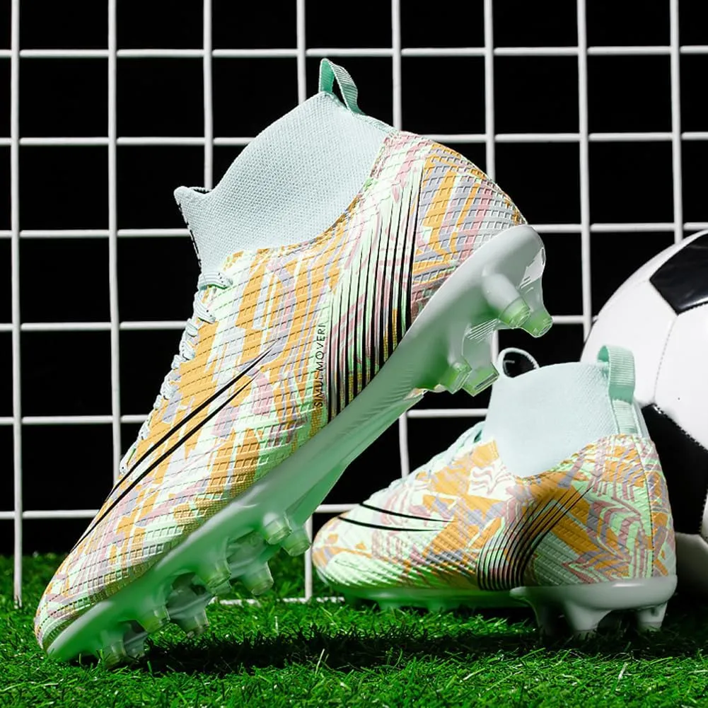 GEXECEUSS Men's Lightweight Football Cleats for Training: Boys High-Top Soccer Boots for Outdoor - Youth Professional Futsal Shoes