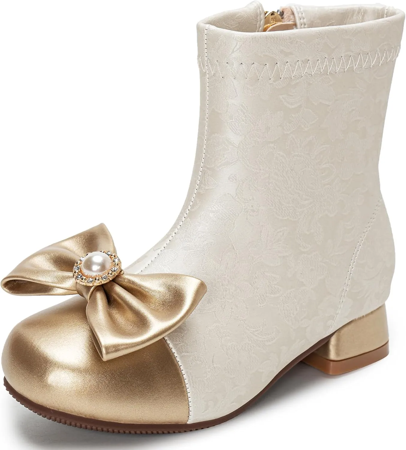 Girls Cowgirl Boots Little Kids Western Boots Mid Calf Toddler Riding Shoes Glitter Boots