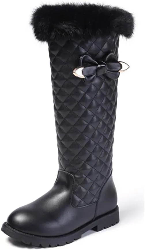 Girls Knee High Boots Genuine Leather Snow Boots Girls Winter Boots Kids