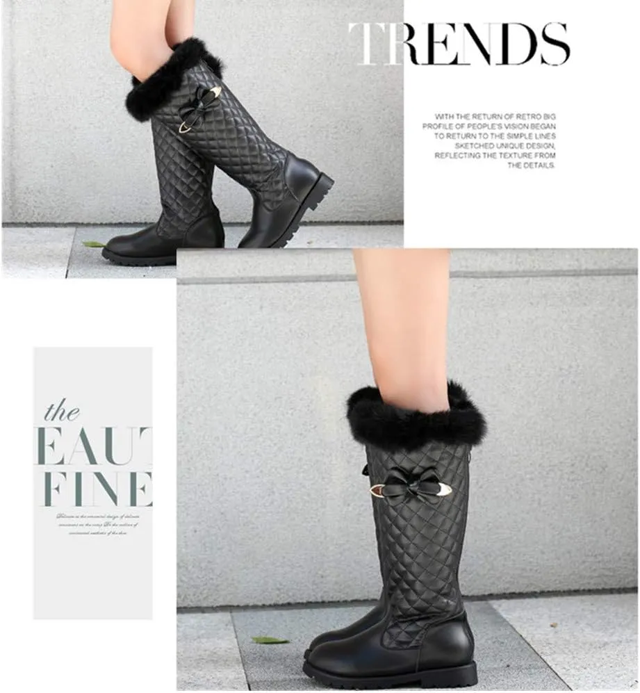 Girls Knee High Boots Genuine Leather Snow Boots Girls Winter Boots Kids