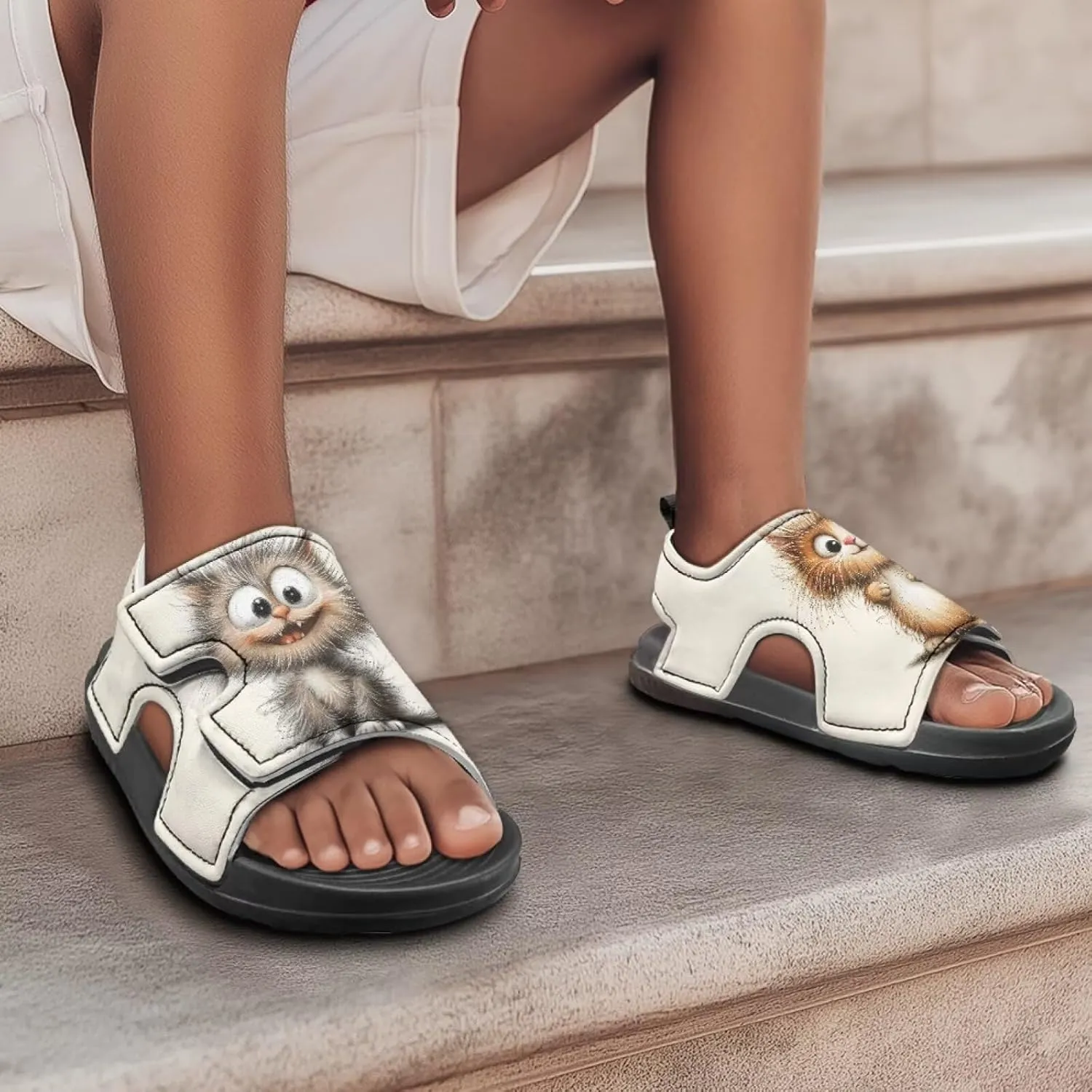 Girls Pink Axolotl Sandals Fashion Mushroom Pool Water Shoes Open Toe Outdoor Summer Hiking Athletic Sandals for Toddler Kids