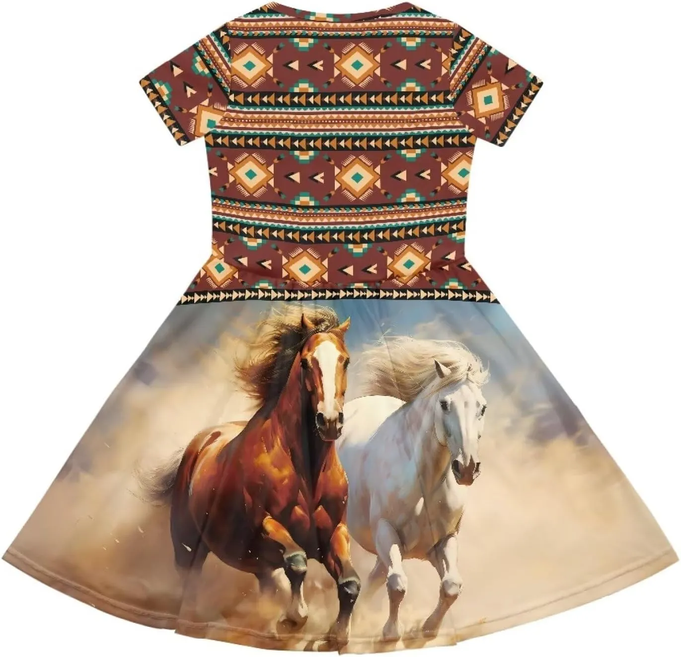 Girls Short Sleeve Dresses with Pockets Cute Dresses for Girls 3-16 Years Old