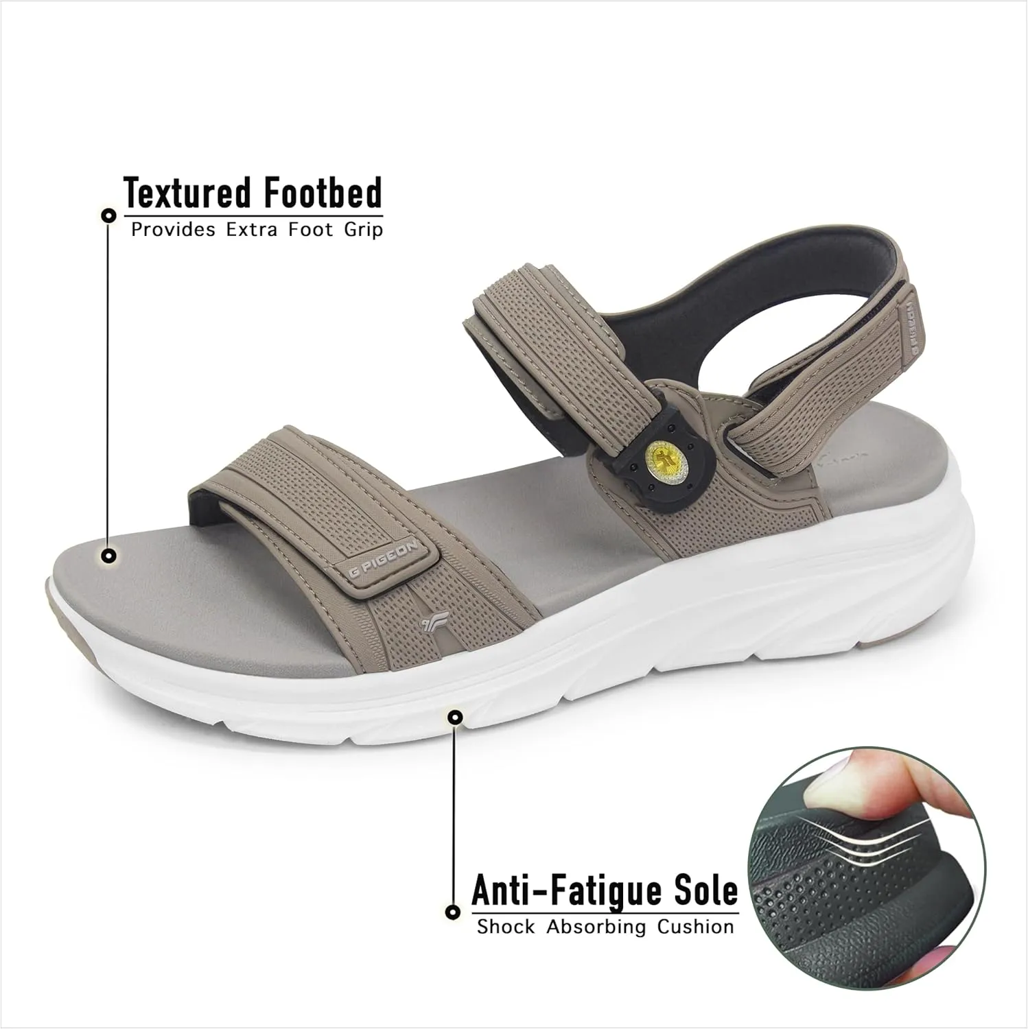 Gold Pigeon Shoes EVA Anti-Fatigue Thick Cushion Sandals Easy SNAP LOCK Closure