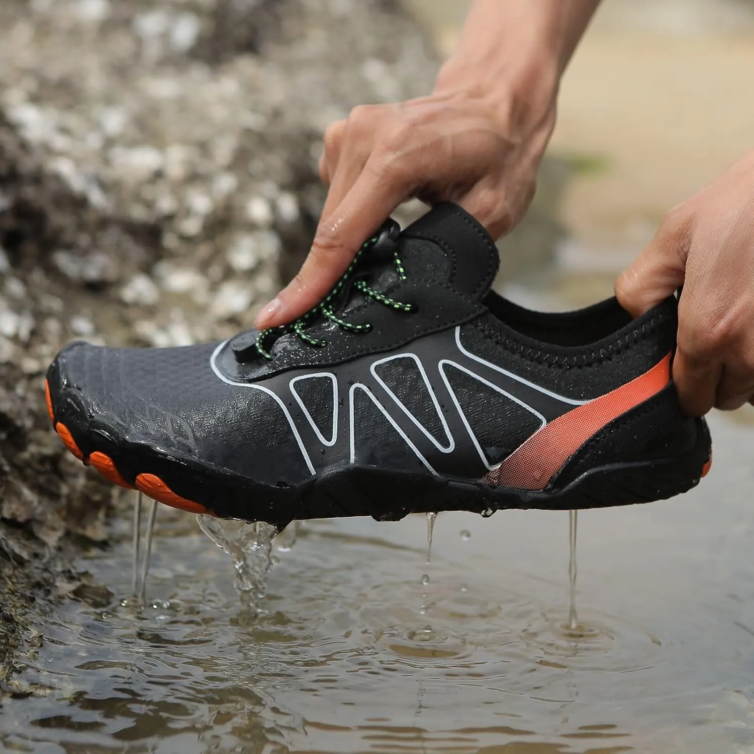 Grounded Footwear for Women Comfortable Lightweight Non-Slip Barefoot Shoes Breathable Barefoot Water Hiking Shoes Wide Toe Box Pro Beach Swim Athletic Sports Shoe Hike Shoe