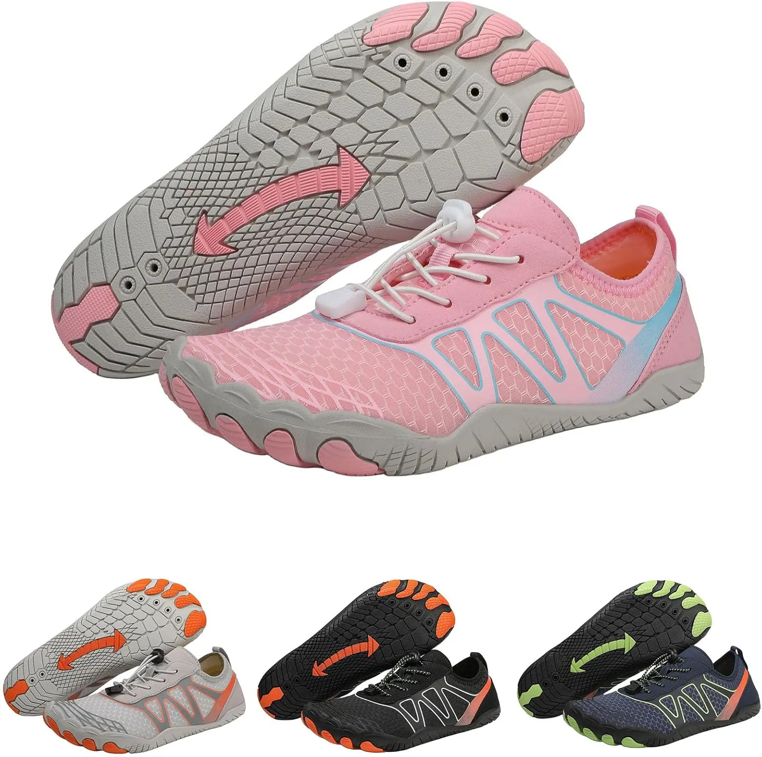 Grounded Footwear for Women Comfortable Lightweight Non-Slip Barefoot Shoes Breathable Barefoot Water Hiking Shoes Wide Toe Box Pro Beach Swim Athletic Sports Shoe Hike Shoe