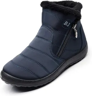 HAVINA Womens Warm Snow Boots Outdoor Fur Lining Winter Shoes Anti-Slip Lightweight Ankle Bootie