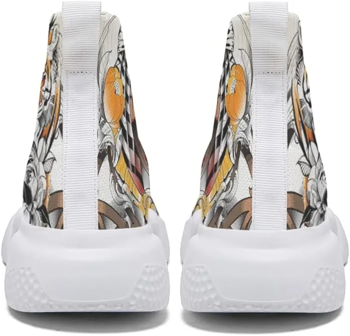 Hetios Mens Graffiti Sneakers - Tennis Sock Shoes Casual Walk Outdoor Sport Running Antiskid Plus Size 7 to 15