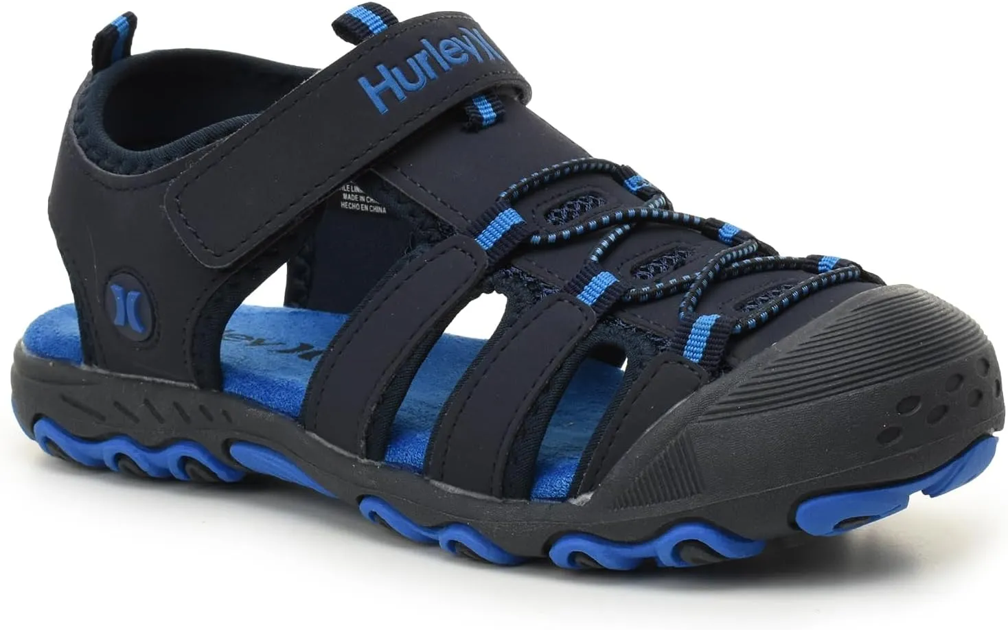 Hurley Kid's and Toddlers Water Sandals - Beach Sandals for Boys and Girls, Lightweight Durable Closed Toe with Adjustable Upper for Outdoors, Water Play and Pool Champ