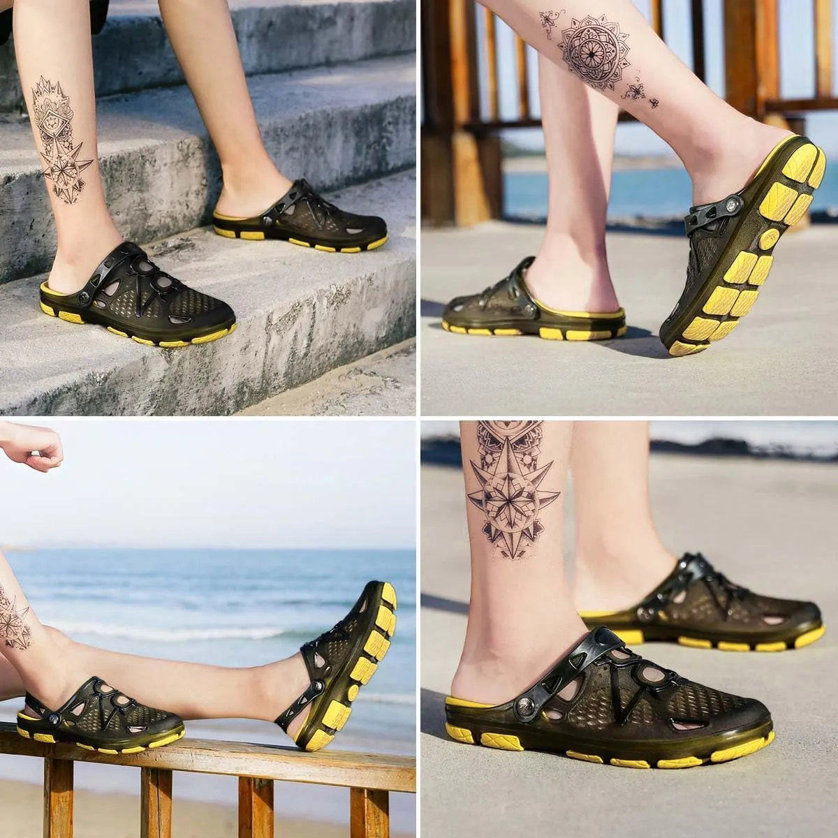HYDLONGR Men Women Breathable Garden Sandals Quick Drying Beach Slippers Anti-Slip Clogs Shoes