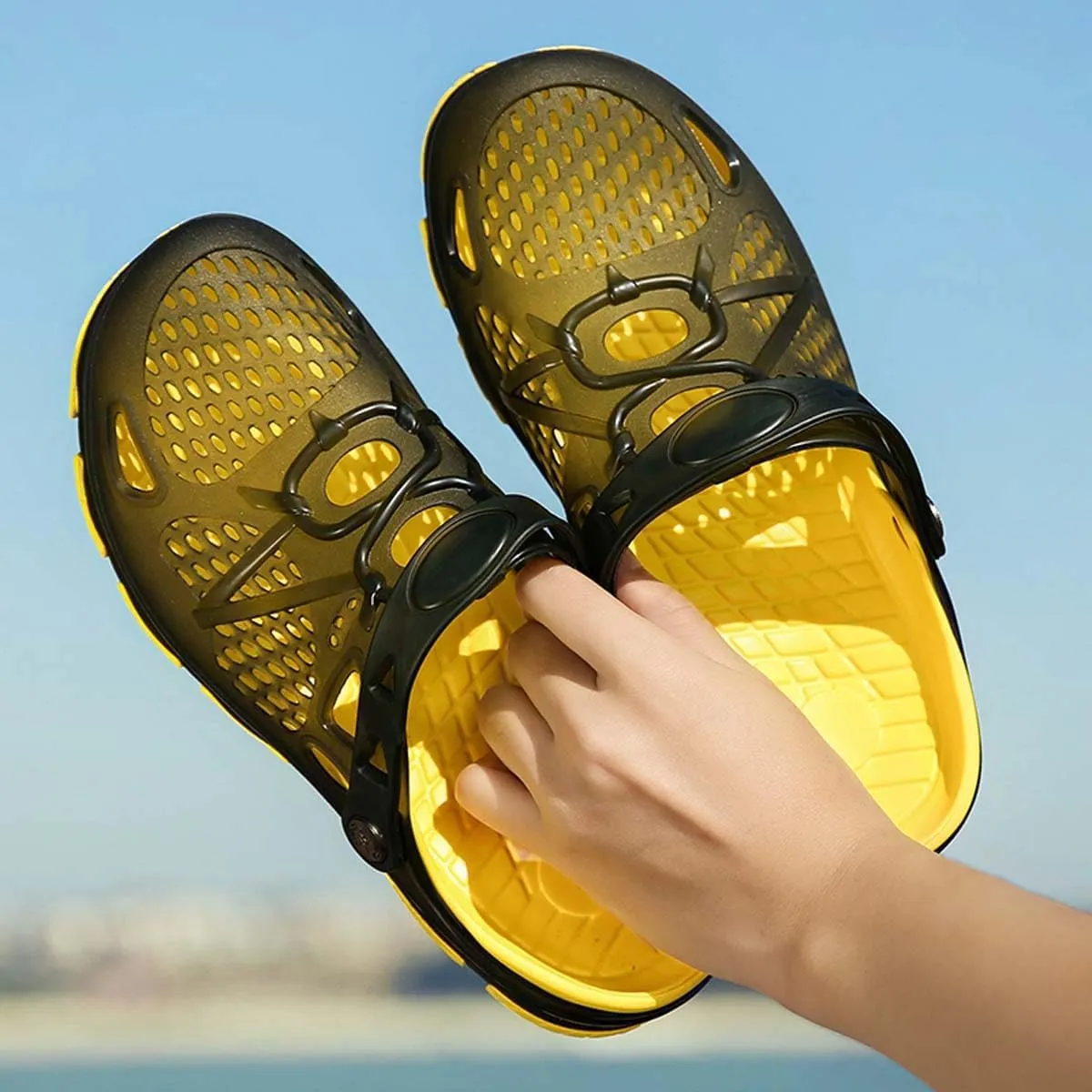 HYDLONGR Men Women Breathable Garden Sandals Quick Drying Beach Slippers Anti-Slip Clogs Shoes