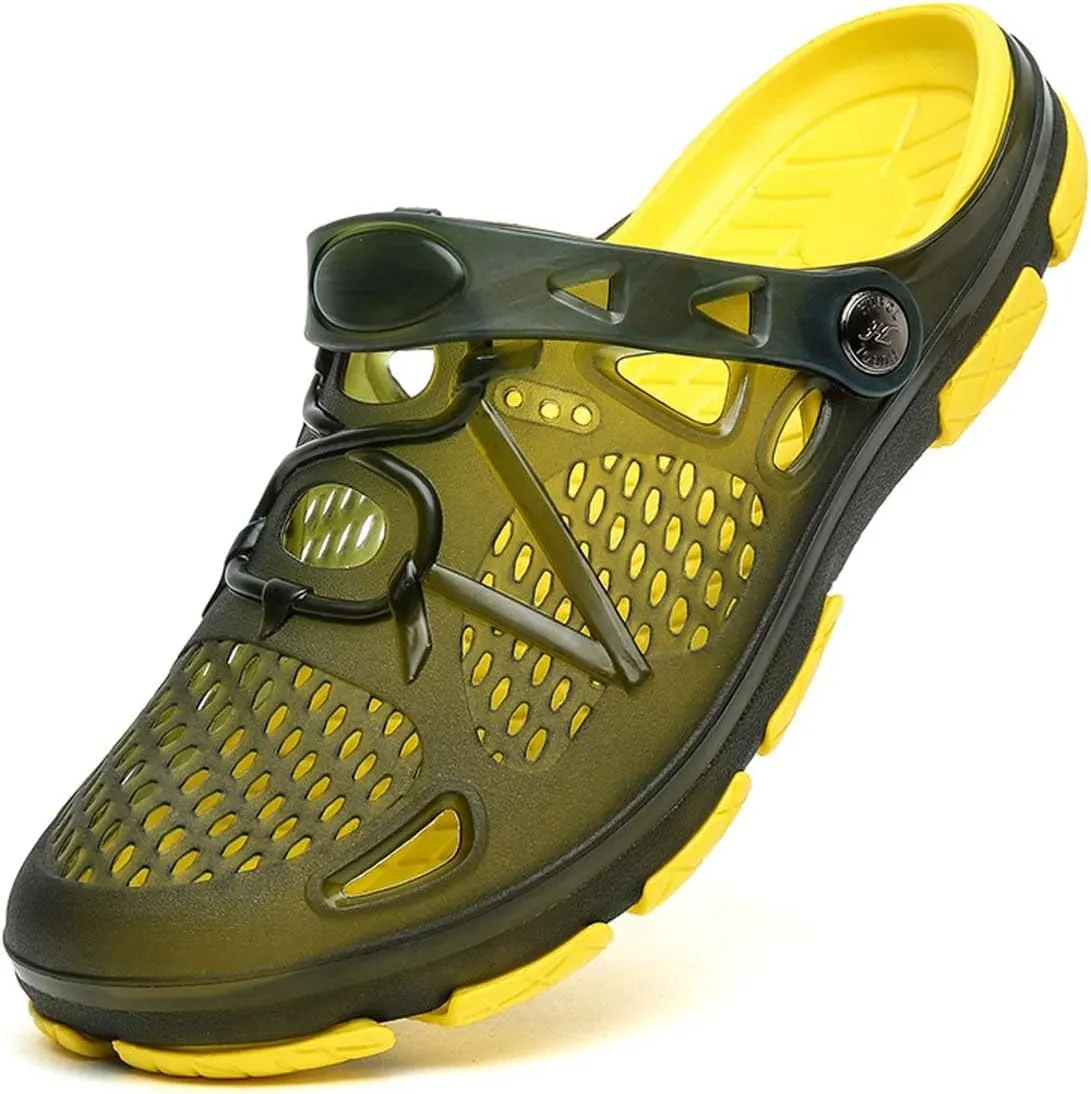 HYDLONGR Men Women Breathable Garden Sandals Quick Drying Beach Slippers Anti-Slip Clogs Shoes