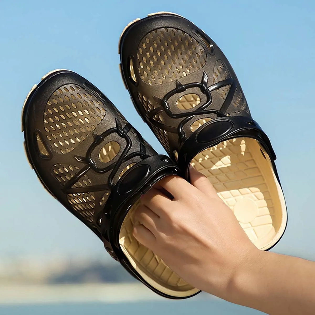 HYDLONGR Men Women Breathable Garden Sandals Quick Drying Beach Slippers Anti-Slip Clogs Shoes