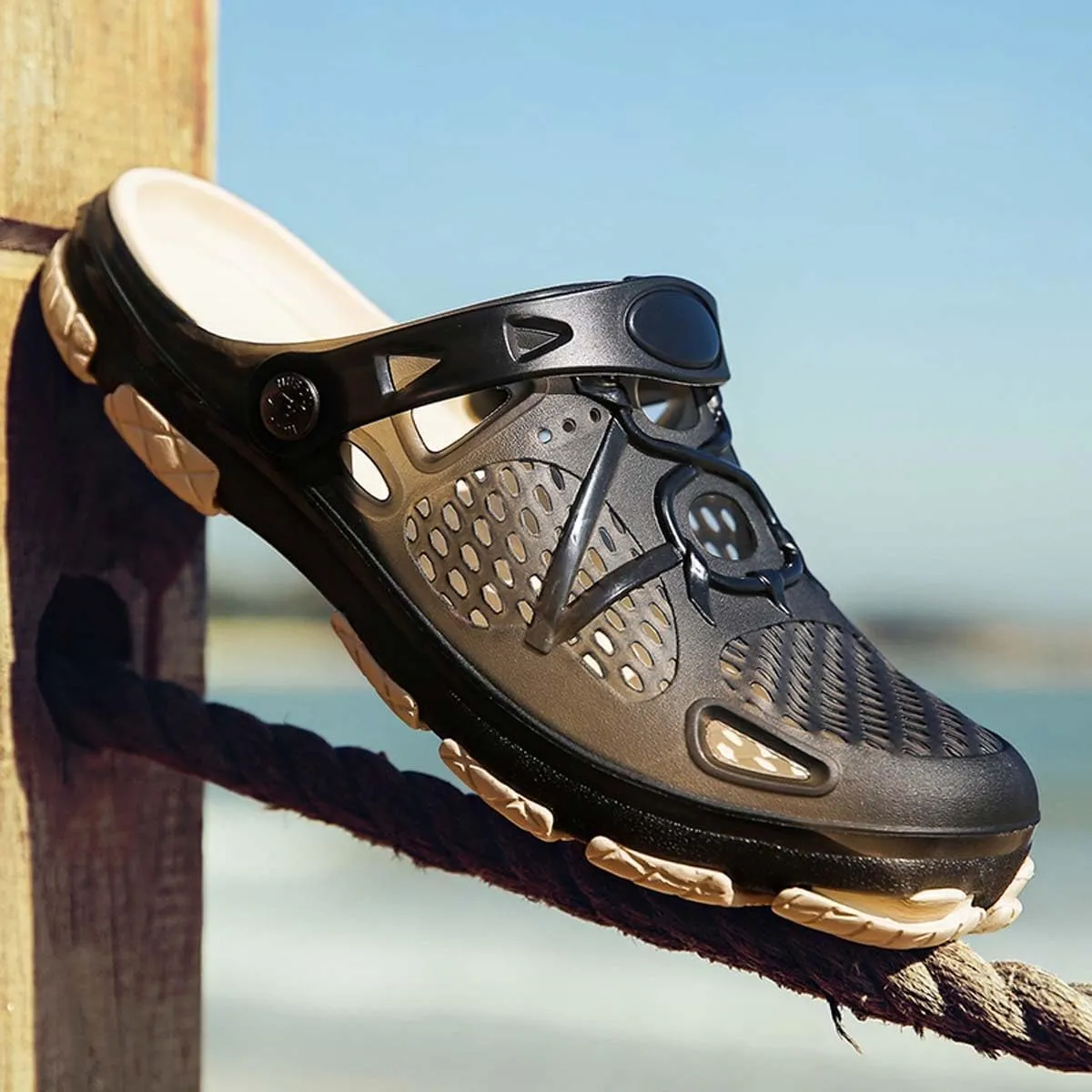 HYDLONGR Men Women Breathable Garden Sandals Quick Drying Beach Slippers Anti-Slip Clogs Shoes